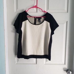 NWT Lane Bryant Women's Faux Leather and Knit Top size 14/16